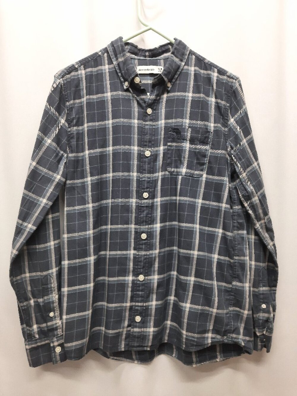 Abercrombie Kids Boys 15/16 Long Sleeve Button Down Shirt Plaid Casual Preppy